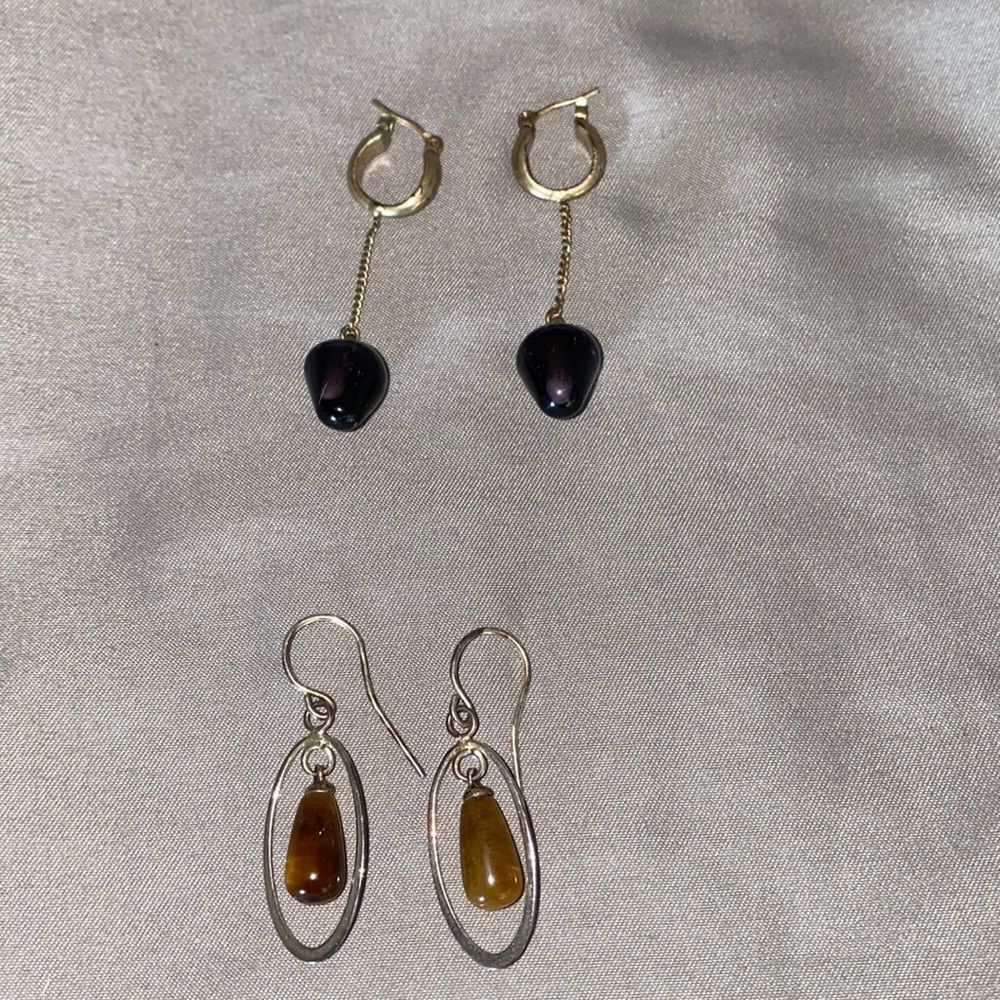 2 Pairs of  crystal tear drop earrings
